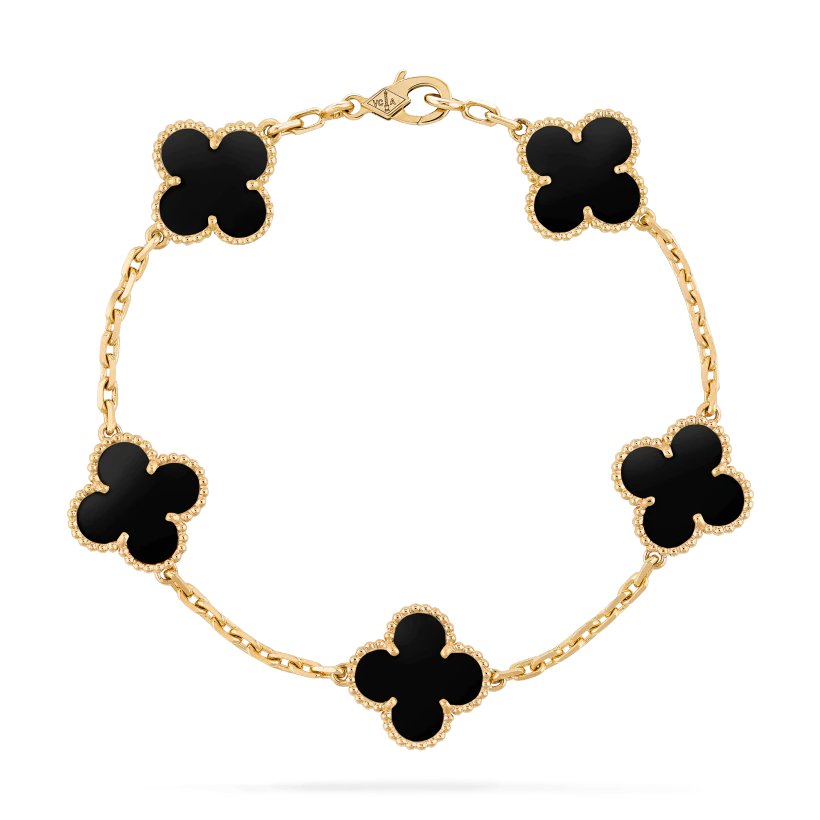 Van Cleef & Arpels Vintage Alhambra Bracelet, 5 Motifs Yellow Go