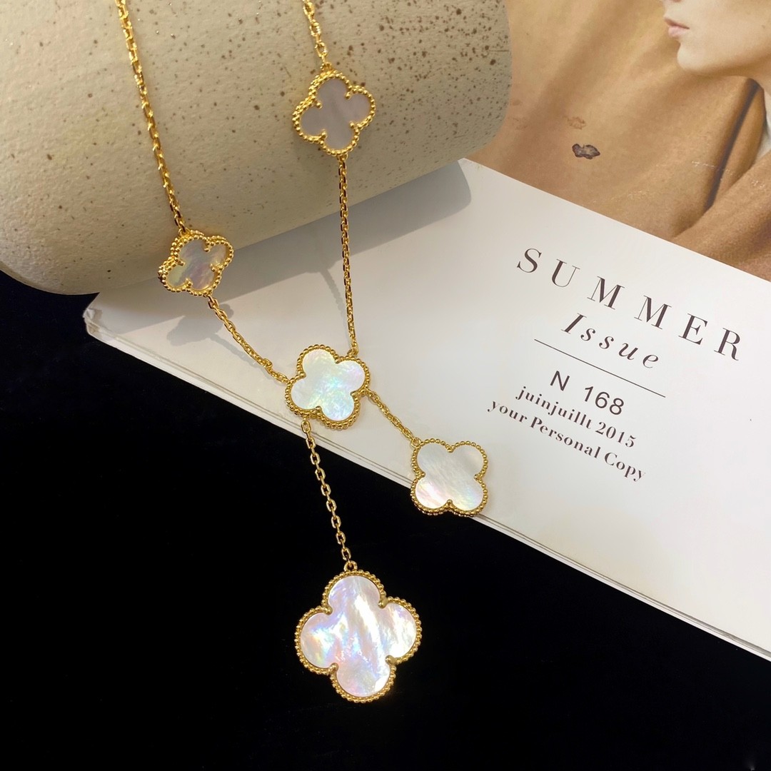 Van Cleef & Arpels Magic Alhambra Necklace, 6 Motifs Yellow Gold