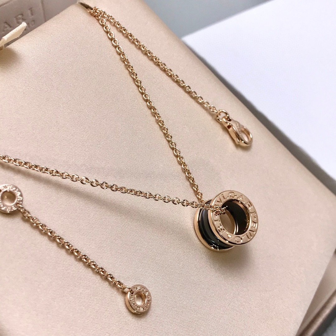 Bvlgari B.zero1 Necklace Rose Gold with Ceramic