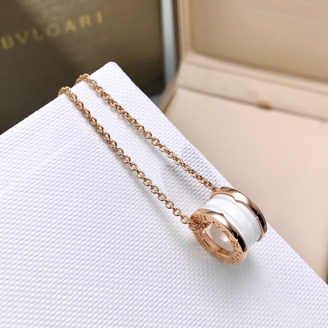 Bvlgari B.zero1 Necklace Rose Gold with Ceramic