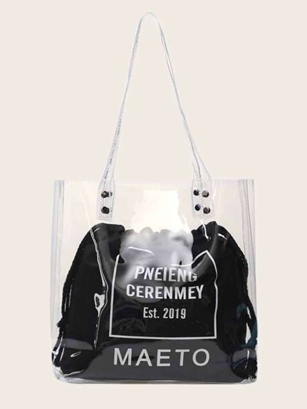 Clear Tote Bag With Inner Clutch